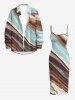 Robe ajustée imprimée à motif marbré texturé - marron foncé 3X