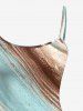 Robe ajustée imprimée à motif marbré texturé - marron foncé 3X