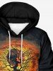 Sweat-Shirt à Capuche à Imprimé Citrouille D'Halloween et Arbre avec Cordon de Serrage Grande-Taille pour Hommes - Noir 7XL