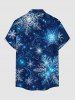 Chemise homme à imprimé flocons de neige et galaxie de Noël avec boutons et poche - Cadetblue 4XL