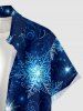 Chemise homme à imprimé flocons de neige et galaxie de Noël avec boutons et poche - Cadetblue 4XL