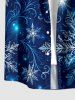 Chemise homme à imprimé flocons de neige et galaxie de Noël avec boutons et poche - Cadetblue 4XL