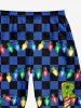 Pantalon de jogging homme à imprimé carreaux et tartan Christmas Light - Bleu profond M