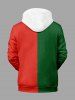 Pull à capuche à manches longues pour homme, imprimé sapin de Noël, flocon de neige, bonhomme de neige, Père Noël et pain d'épices - Vert profond M