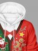 Pull à capuche à manches longues pour homme, imprimé sapin de Noël, flocon de neige, bonhomme de neige, Père Noël et pain d'épices - Vert profond M