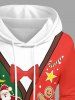 Sweat à capuche pull-over à manches longues imprimé sapin de Noël, flocon de neige, bonhomme de neige, père Noël et pain d'épices - Vert profond 3XL