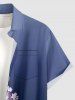 Tenue de plage hawaïenne assortie pour couple, motif branches fleuries en dégradé - Bleu 