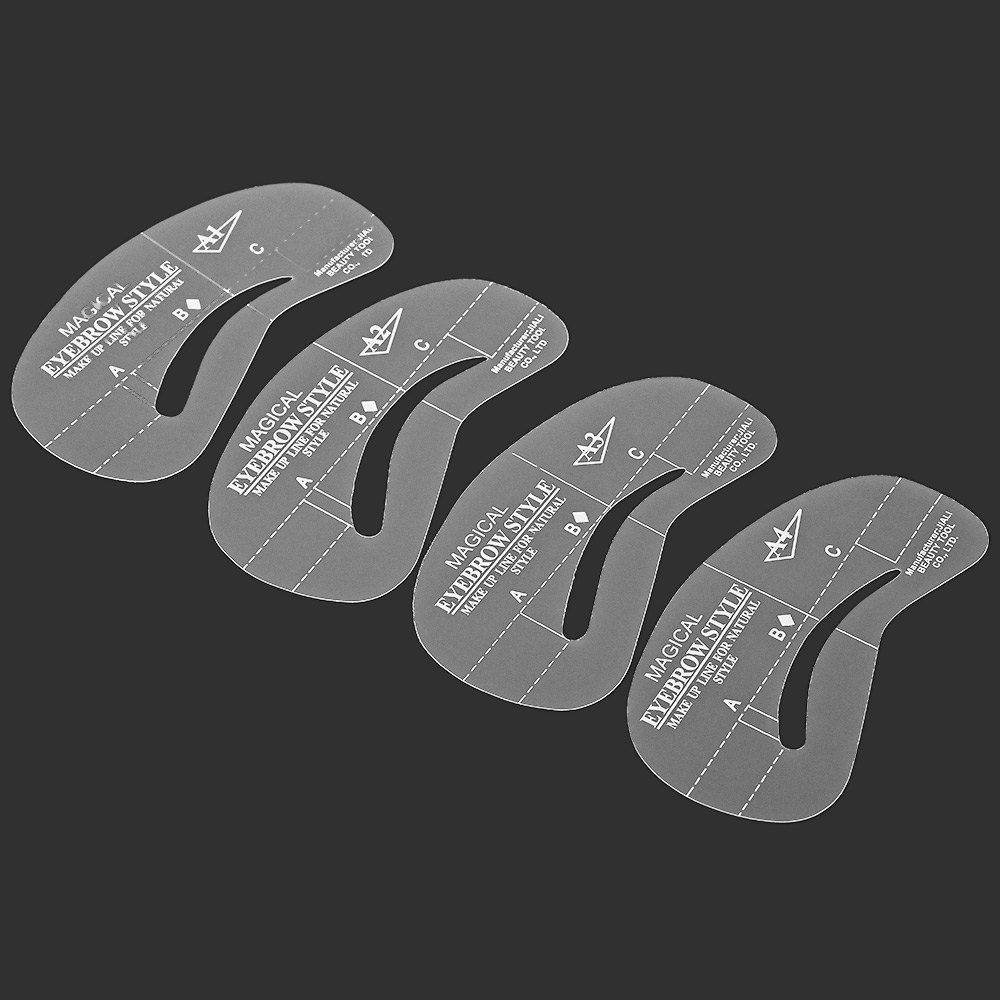

4pcs Stencils Set Card Template Model Eyebrow Thrush, A1-a4