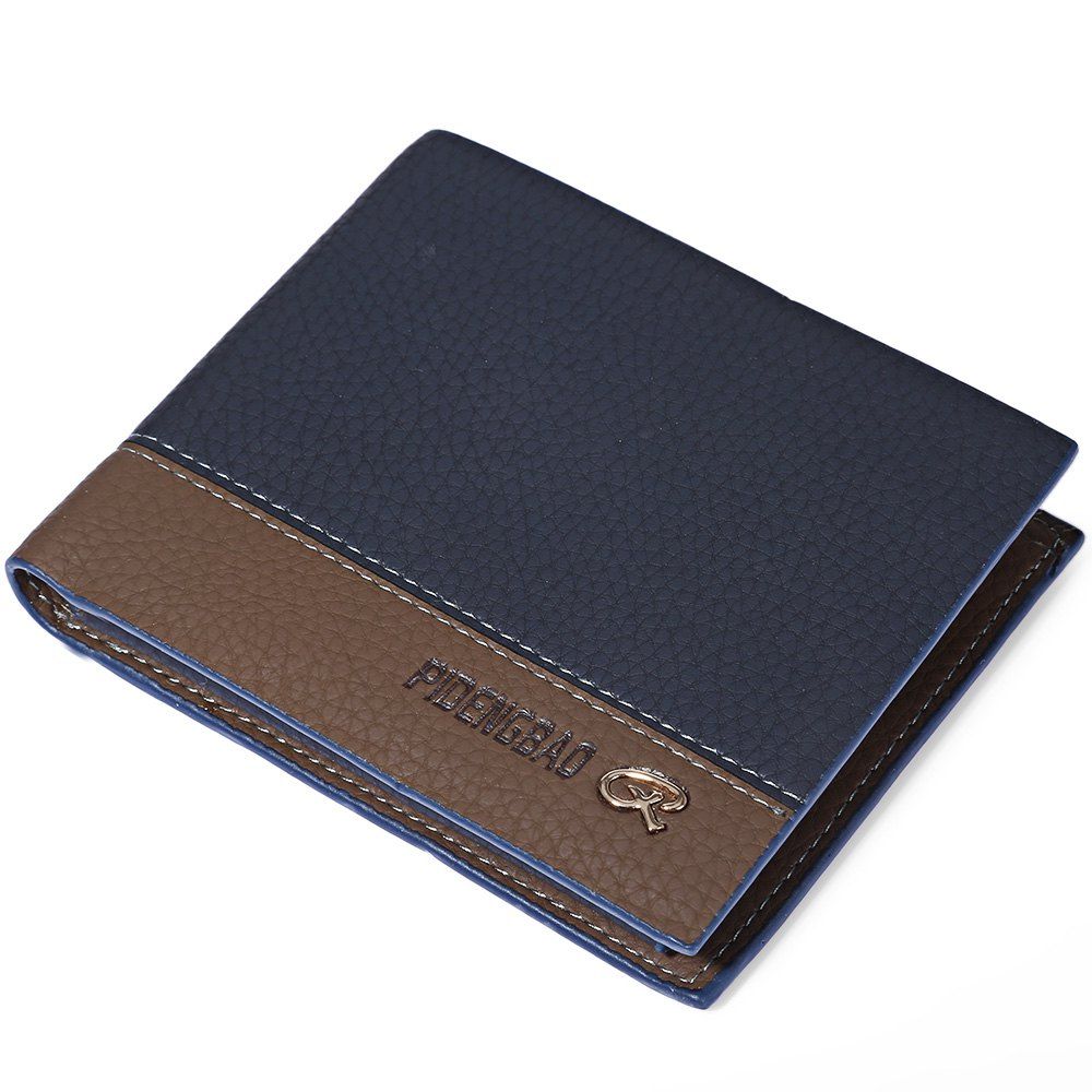 

Creative Male Transverse Wallet Soft Leather Credit Card Bifold Purse, Blue