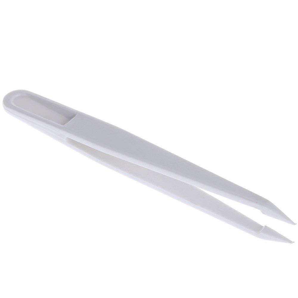 

Plastic Tweezers Watch Battery Adjustable Anti Magnetic, White
