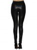 high waist faux leather skinny pants