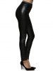 high waist faux leather skinny pants