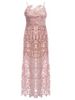 Lace Crochet Slip Evening Bridal Shower Dress -  