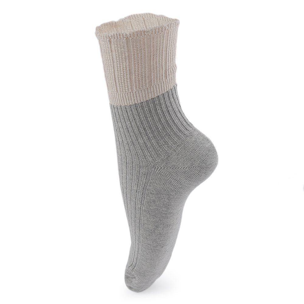 

Casual Solid Color Turn Down Elastic Band Socks for Women, Gray
