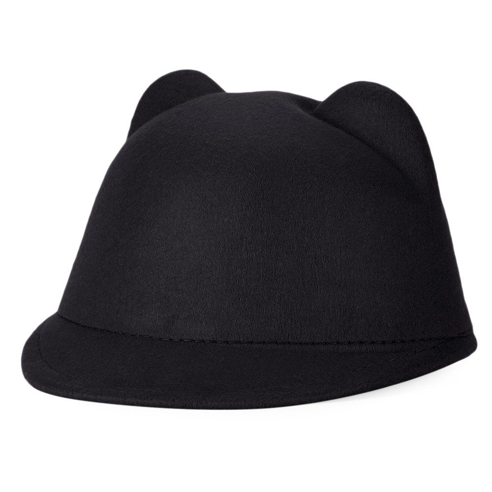 

Fashionable Cat Ear Design Solid Color Top Hat for Unisex, Black