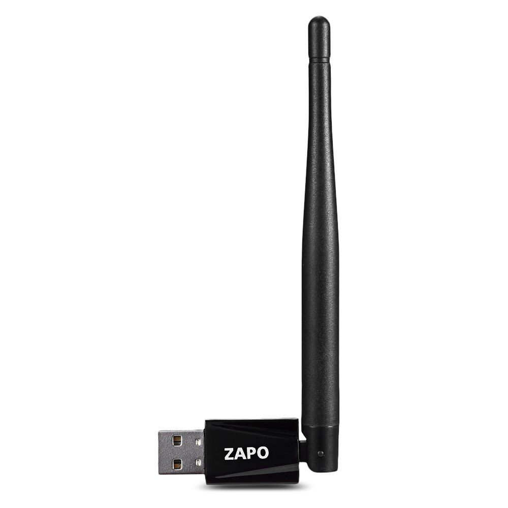 

ZAPO RTL8188 USB WiFi Adapter 150M Portable Network Router 2.4GHz, Black