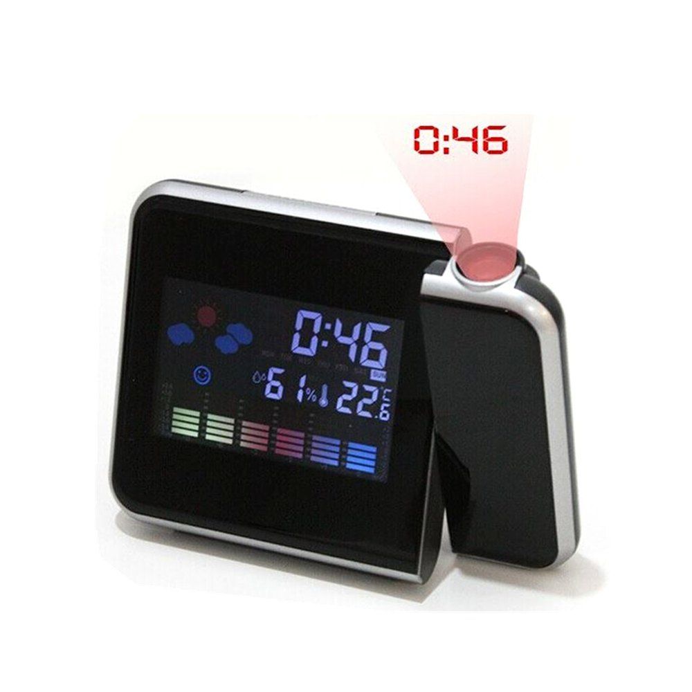 

Digital Color Screen Projection Alarm Clock, Black