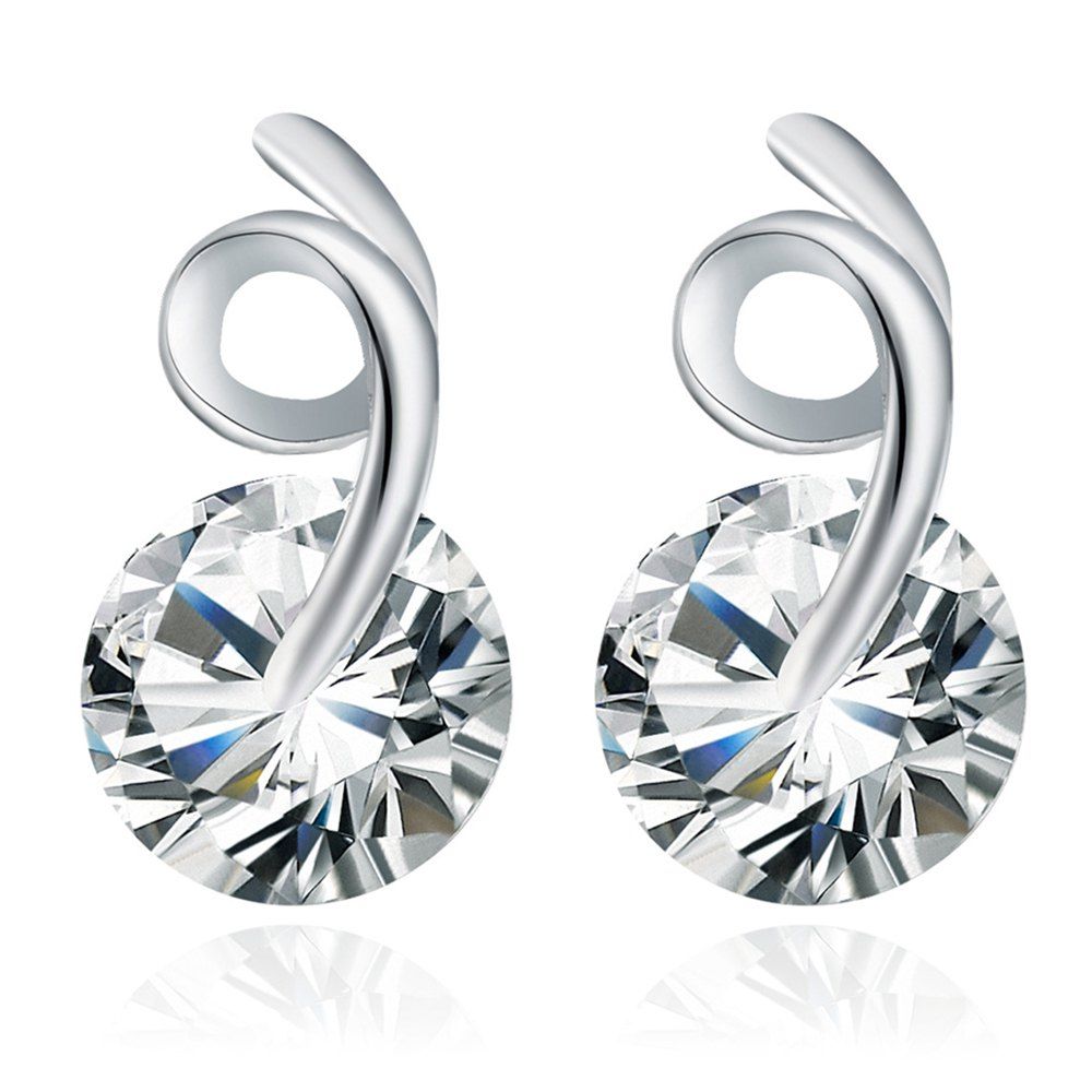 

Silver Alloy Zircon Earrings for Women