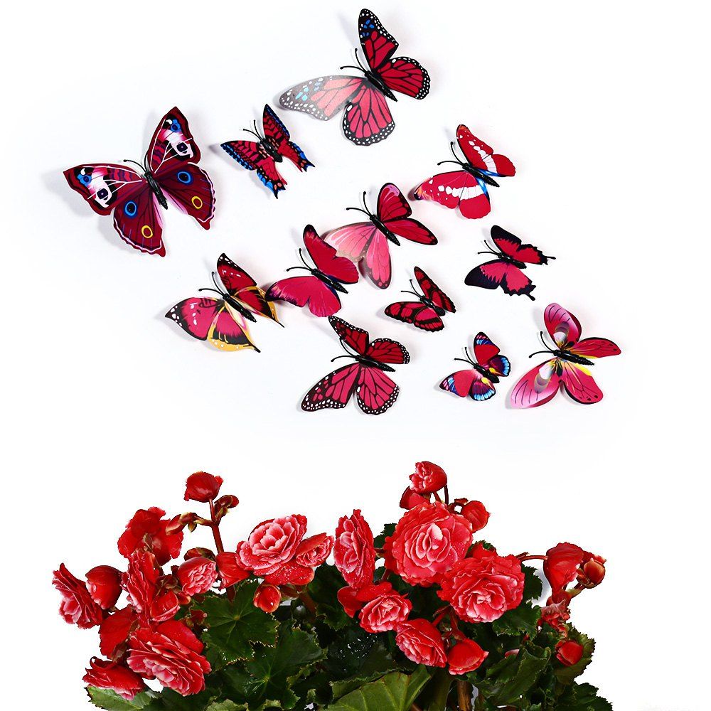 Fancy 12 pcs 3D Butterfly Wall Stickers Art Decor Decals  
