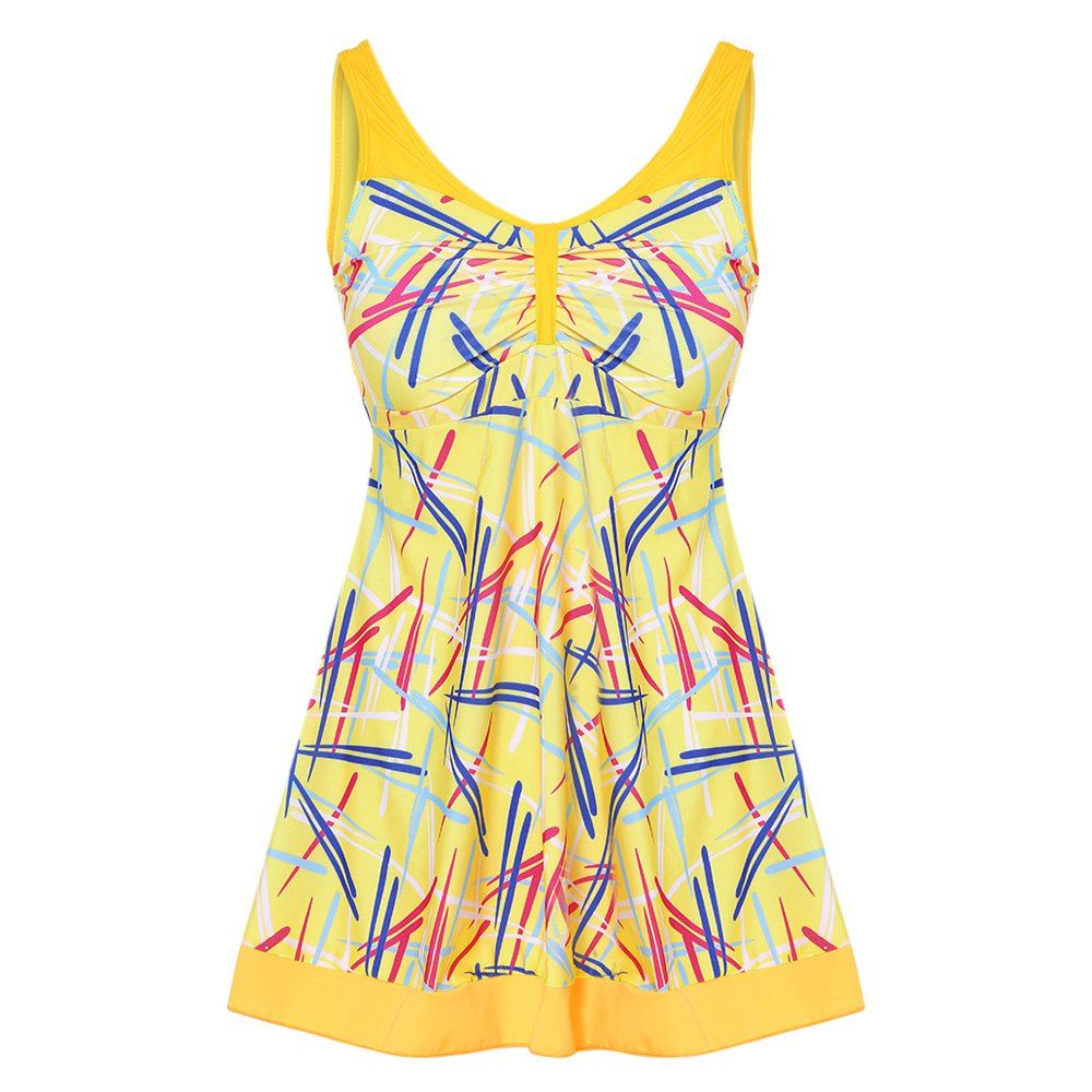 

Women Printed Padded Two-piece Bathing Swimwear Suit, Yellow
