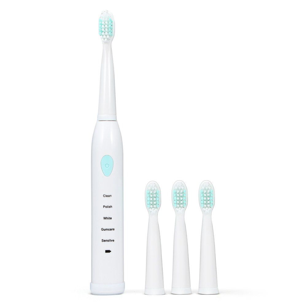 

Electric Toothbrush with 4 Replacement Brush Heads, White