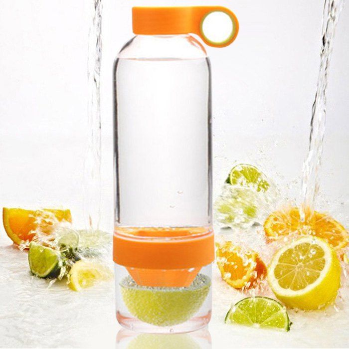 

Portable Plastic Lemon Bottle Water Cup - 830ml, Orange;green;rose;orange