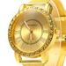 JUBAOLI Men Diamond Quartz Watch with Steel Net Strap -  