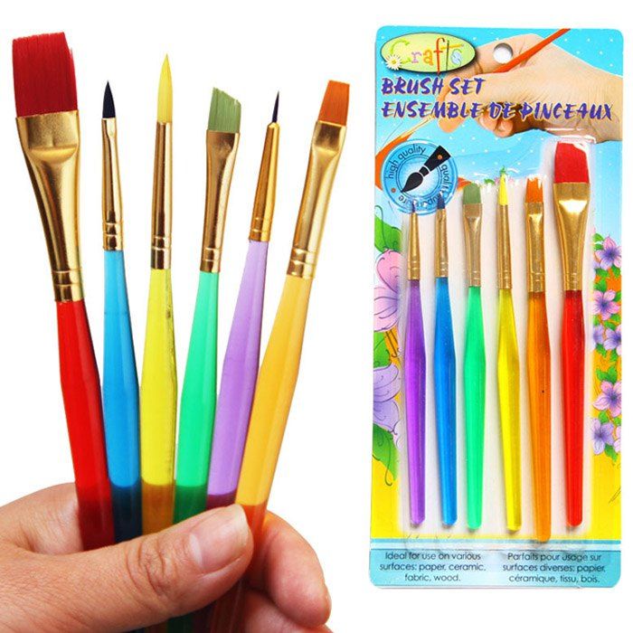 

6PCS Colorful Egg Painting Brush Washable Drawing Supply, Colormix