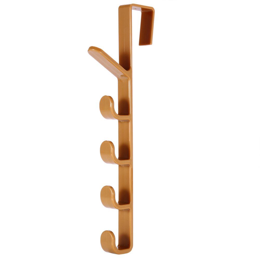

Resin Houseware Door Hanger Vertical 5 Hooks Rack, Colormix;blue;coffee;white