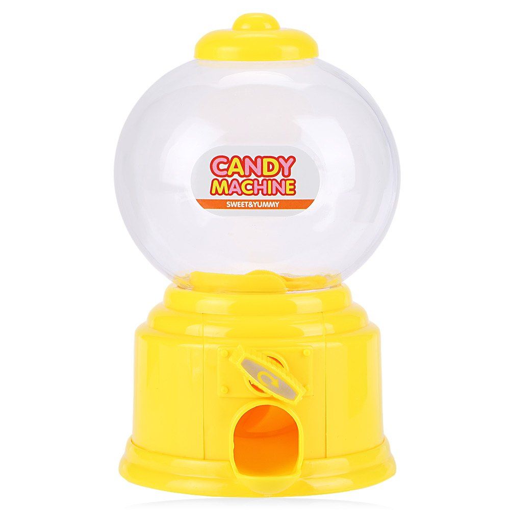 

Cute Mini Candy Gumball Dispenser Vending Machine Saving Coin Bank Kids Toy, Yellow