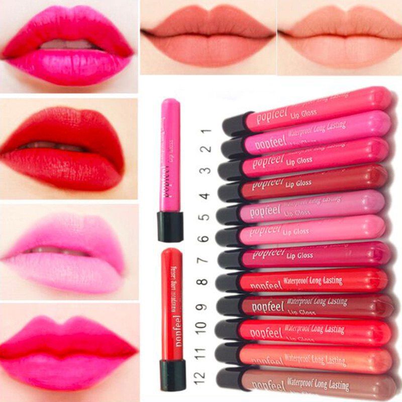 [37 Off] 12pcs Elegant Moisturizing Waterproof Long Lasting Liquid Lipstick Lipgloss Rosegal