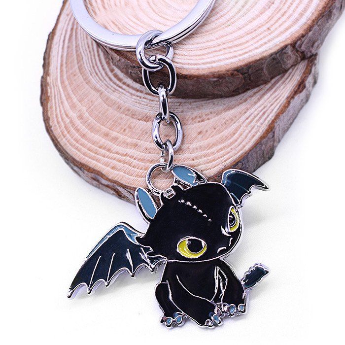 

Key Chain Hanging Pendant Dragon Shape Keyring Movie Product for Bag Decoration, Black