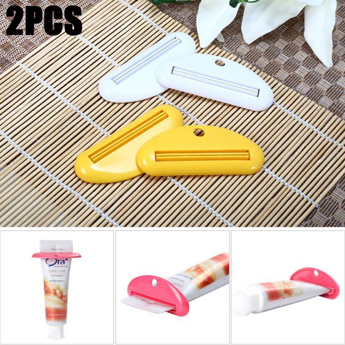 

2PCS Toothpaste Tube Squeezer Facial Cleanser Dispenser Bathroom Device, Colormix