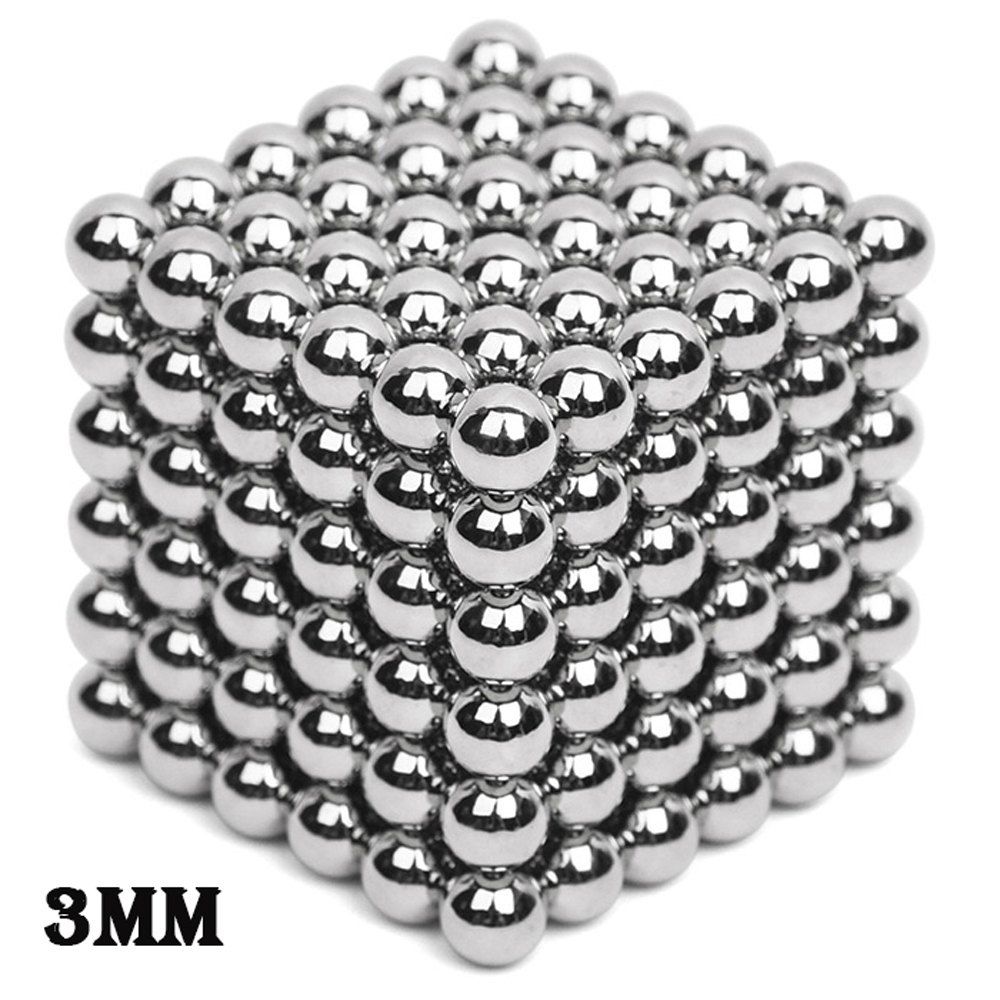 Chic 3mm Silver Magnetic Ball Puzzle Novelty DIY Toy 216pcs  