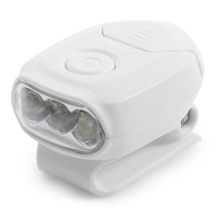

Mini Clip Hat Light with 3 LED Lights, White