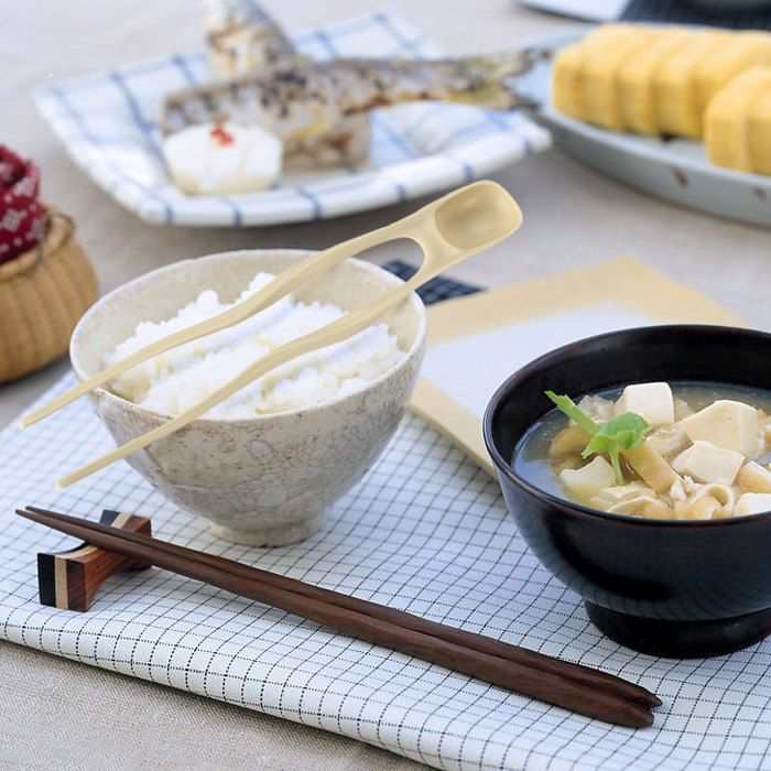 

LHS TM07025 Creative 2 in 1 Chopsticks Spoon Portable Tableware Practical Home Kitchen Eating Tool, Crystal cream