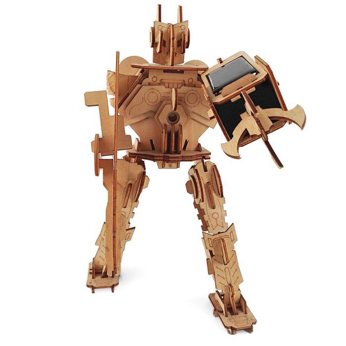 

DIY 3D Puzzle Robot Shape Green Energy Solar Power Energy-saving Toy, Brown