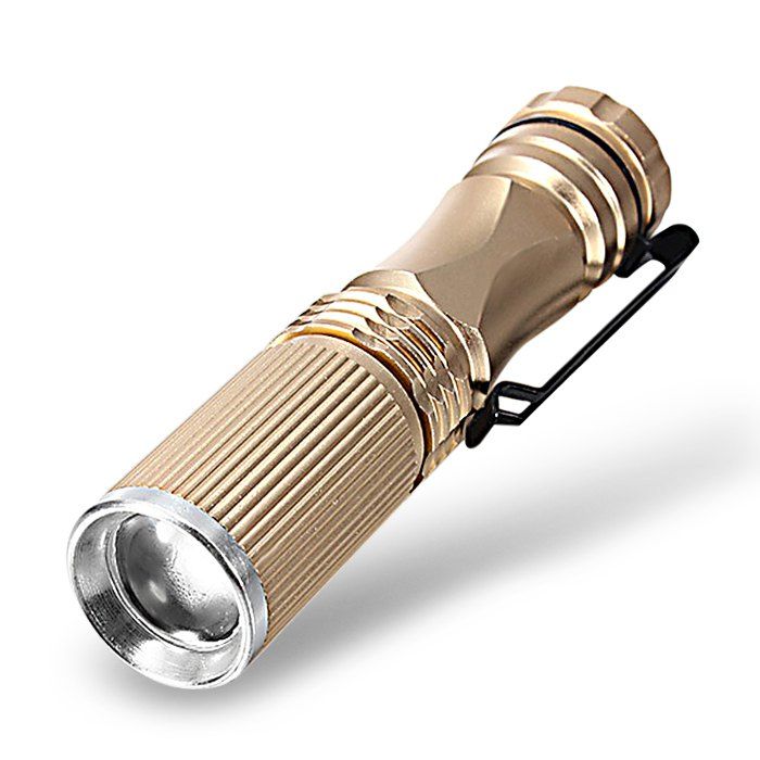 

CREE XPE Q5 600Lm 14500 AA Zooming LED Flashlight, Golden