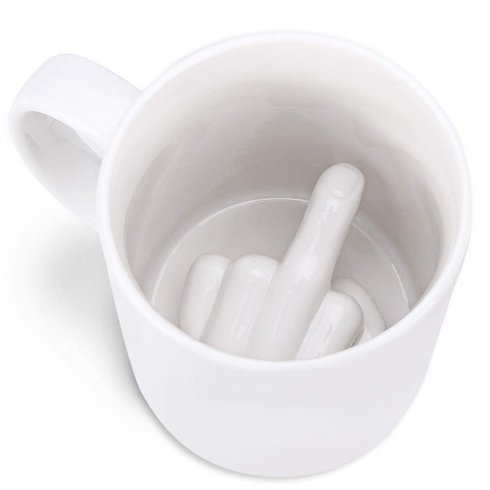 

Up Yours Mug Middle Finger Mug with Ceramic Material, White