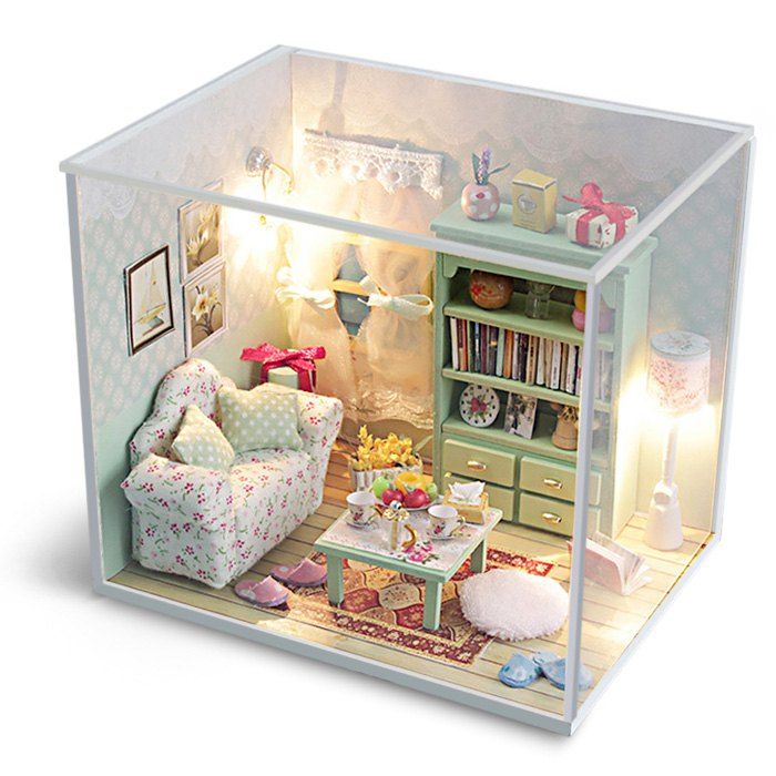 2018 Creative Diy Wooden Miniature Doll House Furniture Toy Handmade Creative Diy Wooden Miniature Doll House Furniture Toy Handmade Room Model Practical Birthday Gift