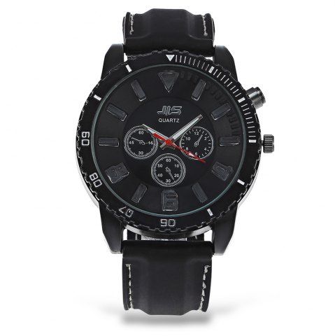 Firstgrabber JIS Flash Light Men Quartz Watch with Leather Strap