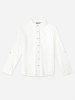 Chemise à Col Montant Manches Longues pour Femme - Blanc XL