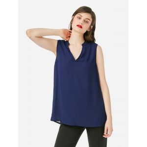 

V-neck Sleeveless Tank Top, Purplish blue