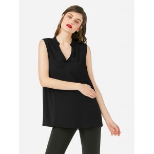 

V-neck Sleeveless Tank Top, Black