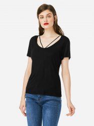 ZAN.STYLE Strappy Front T-shirt -  