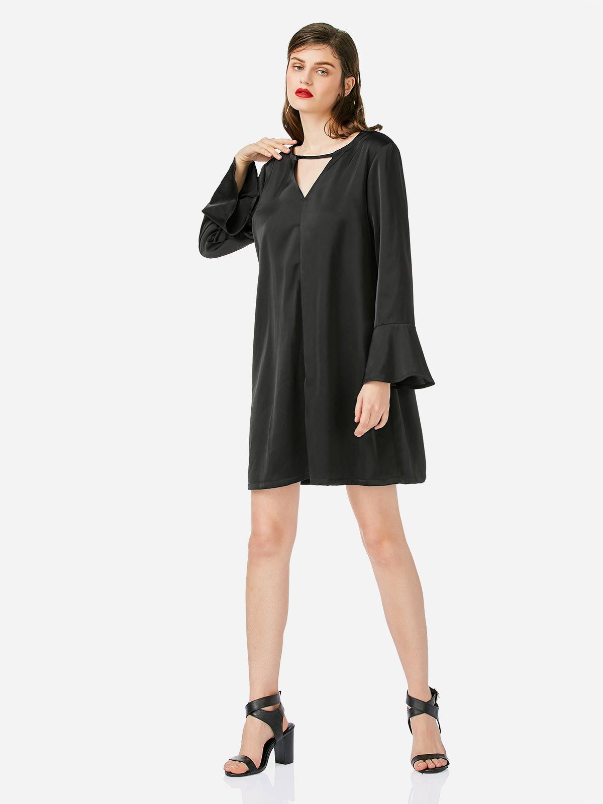 bell sleeve shirt dress