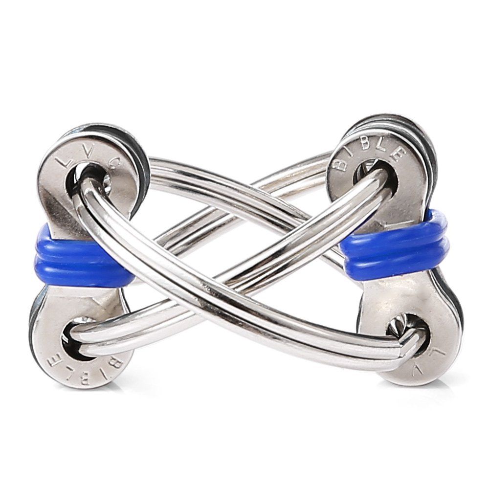 

Chain Puzzle Style Stress Reliever Pressure Reducing Toy for Office Worker, Blue