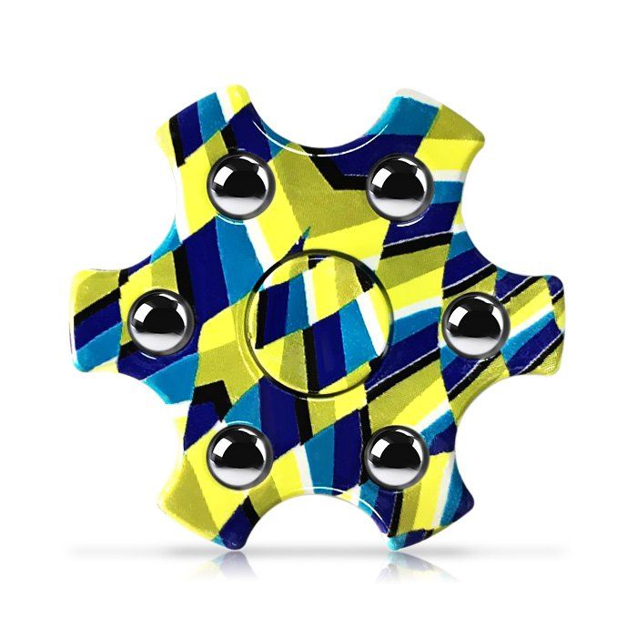 

Colorful Hexagon Fidget Spinner ADHD Stress Relief Toy Relaxation Gift for Adults, Colorful geometric