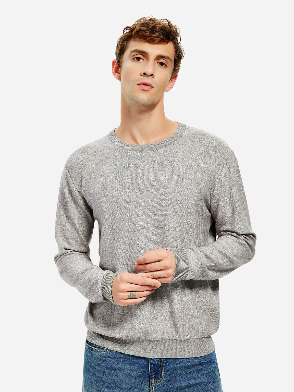 

ZAN.STYLE Men Knitwear Crew Neck Sweater, Gray