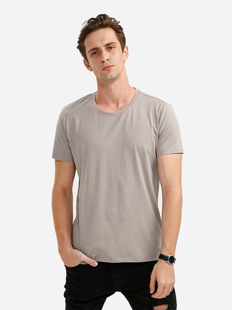 

ZAN.STYLE Round Neck Tee, Light coffee